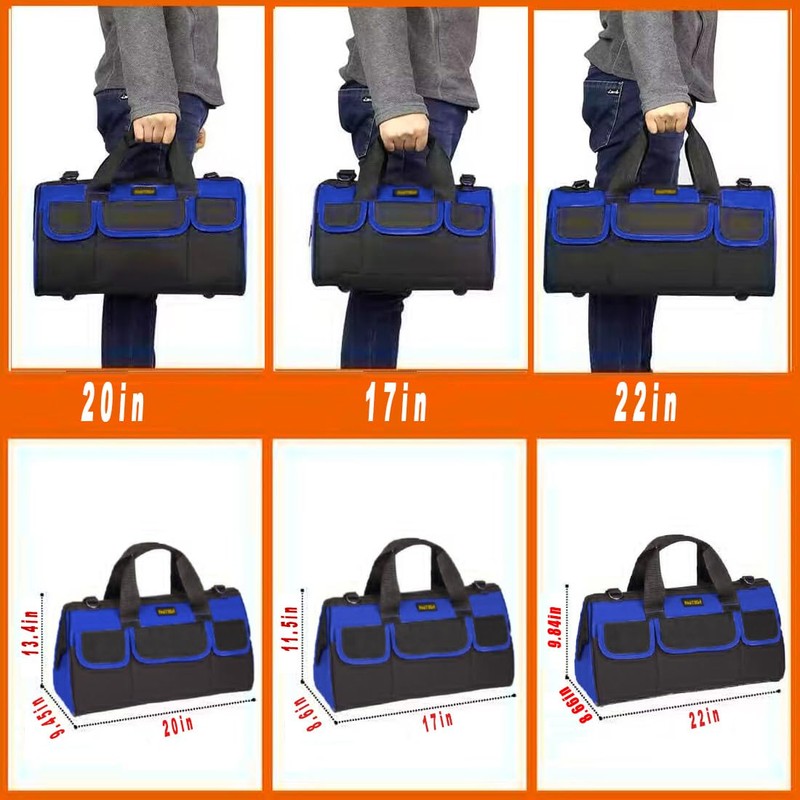 FASTECH 20 Inch Heavy Duty Tool Bag with Wide Mouth