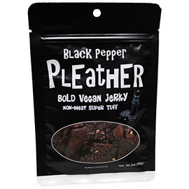 Black Pepper Vegan Jerky - Bold, Traditional Extra Tough Texture - Hand Made