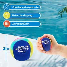 Vasmeiy Water Jumping Ball, Pack of 2 Water Jumping Ball, Reusable Waterproof Beach Toy, Diameter 55 mm, Jumping on Water, Water Toy Children for Beach, Sea and Swimming Pool (Pink)