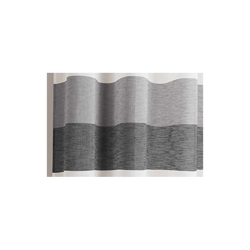 Mykonos Stripe Voile Panel, Grey 54"/137cm