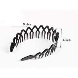 Women Men Plastic Sharks Tooth Headband Toothed Hairband Hair Comb Zigzag Hair Band Hair Hoop Hair Accessory (Black)