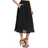 EXCHIC Women's Casual Chiffon Elastic Waist A-Line Pleated Swing Midi