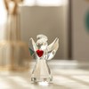 Crystal Angels Statue 3in Art Glass Guardian Angel Heart Paperweight