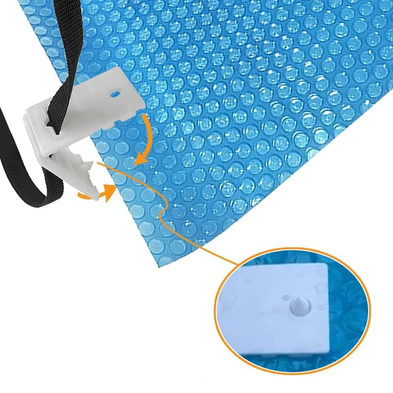 24 Pcs Pool Solar Cover Reel Attachment Straps Kit Blanket