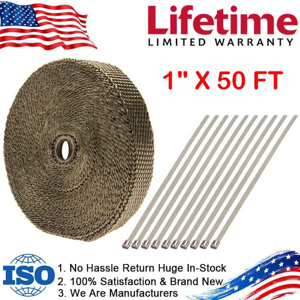 CarBole Manifold Exhaust Wrap Header Pipe Heat Insulation Tape Roll