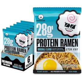 Ramen Bae High Protein Ramen Noodles Stir Fry - Original Flavor 28g Protein - Air Dried Not Fried, Plant Based, Vegan Protein Noodles - Lower Carb & Fat - Savory & Bold with Hint of Spice (Pack of 6)