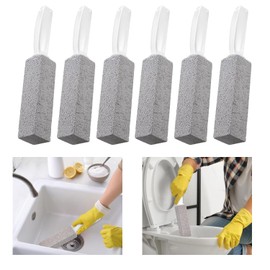 6 Cepillos de Baño de Piedra Pómez, Limpiador de Inodoros de Piedra Pómez, Limpieza de Baños, Elimina Anillos de Agua Dura, Acumulación de Calcio y Manchas, Adecuado para Limpiar Inodoros, Baños, Fregaderos de Cocina, Parrillas