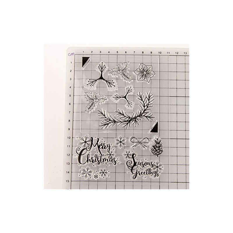 Merry Christmas Snowflakes Season's Greeting Christmas Greenery Christmas Sentiments Clear