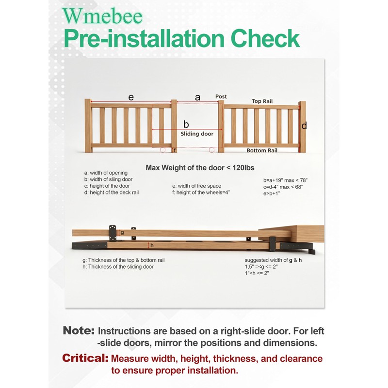 Wmebee Sliding Gate Kit,Heavy Duty Gate Hardware with Wheel, Anti
