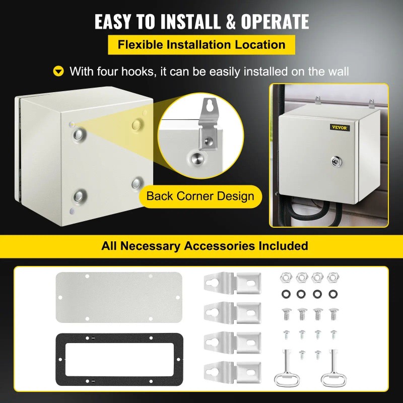 NEMA 4X Steel Electrical Junction Box 8 X 8 X