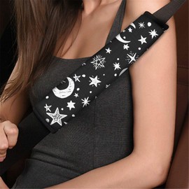 Forchrinse Moon and Star Pattern 2 PCS Auto Seat Belt Cover Strap Shoulder Pad for for Car,Truck,SUV,Backpack,Shoulder Bag