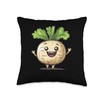 Rutabaga Smiling Comic Style Throw Pillow