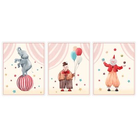 Circus Nursery Wall Art Prints (Set of 3) - Unframed - 8x10s