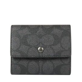 Coach CY999 QBMI5 Men's Wallet Coin Case (Charcoal x Black) Signature [Outlet]