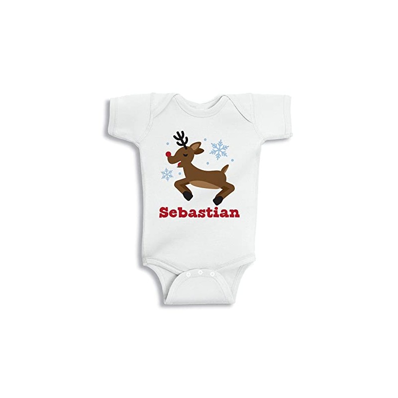 TATY Kids Reindeer Sebastian Christmas Baby Infant One Piece Bodysuit