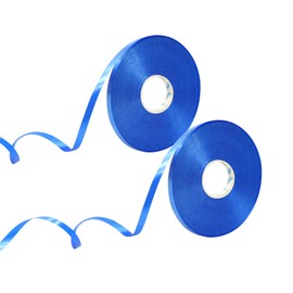 Mooshy 2 Rolls Blue Curling Ribbon, 100m Blue Ribbon for Balloons 5mm Width Blue Balloons String 50m/roll Blue Ribbons for Wedding Party Decorations Gift Wrapping Ribbon for Crafts