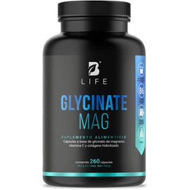 B Life Company Glicinato de Magnesio de 260 Cápsulas con 1800 mg por porción. Alta absorción. Ingredientes Naturales. Glycinate Mag