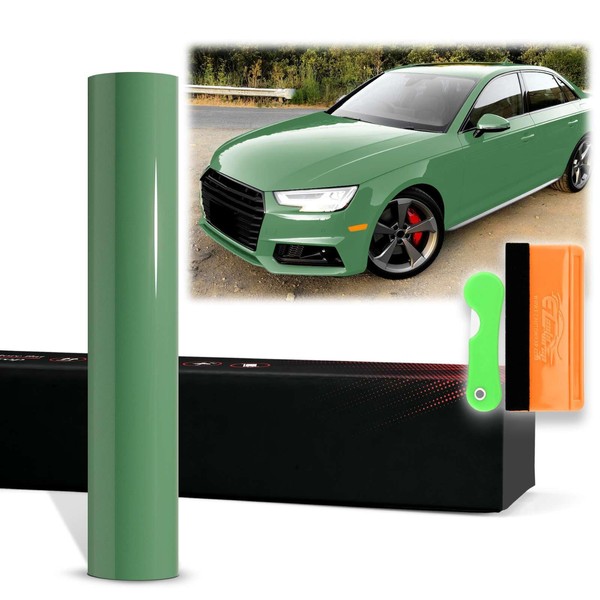 12"x60" (1FTx5FT) Auratium Green PET Super Gloss High Glossy Vinyl