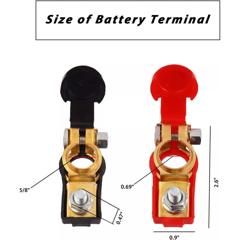 AQJ 1Pair/Car Battery Cable Positive/Negat
