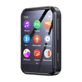 Atelierate Portable MP3 Player Bluetooth 5.4 HiFi Music Player MP3 Touch Screen Speaker Recorder Camera Video Playback