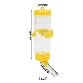 YOUTHINK Botellas de Agua, Dispensador Automático de Botellas de Agua para Hámster sin Goteo Bebedero para Hámster para Animales Pequeños (Amarillo)