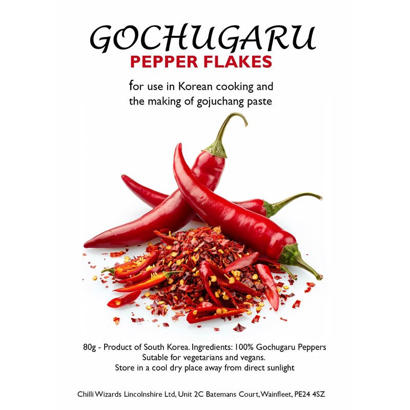 Chilli Wizards Gochugaru Korean Red Chili Pepper Flakes, 80g, Vegan,