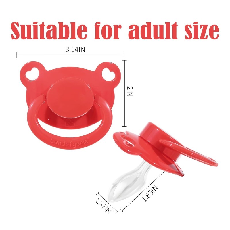 Landofgenie Adult Size Dummy Large Teat Shield Dummy Red