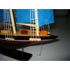 Atlantic Hand Made Wooden Model Sailing Ship 14" Blue Sail