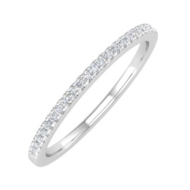 1/10 Carat (ctw) 10K White Gold Diamond Ladies Wedding Anniversary Stackable Ring (Ring Size 4.5)