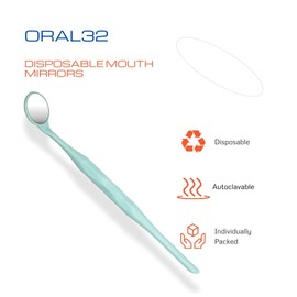 25 Pieces Dental Autoclavable Disposable Mouth Mirror Green -ORAL32