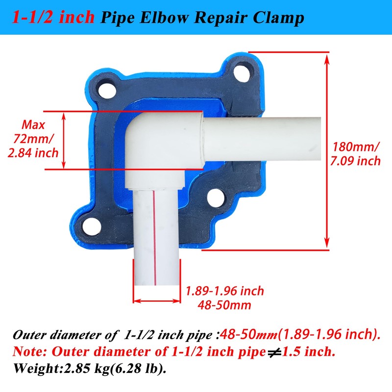 Pipe Repair Clamp For 3 Inch Welded Steel Pipe Elbow(Outer