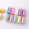 SILPECWEE 10 Rolls Aurora Nail Foil Laser Nail Transfer Foil