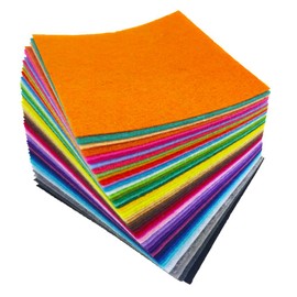 flic-flac 48PCS 8 x 8 inches (20 x 20cm) Assorted Color Felt Fabric Sheets Patchwork Sewing DIY Craft 1mm Thick … (20cm 20cm, 48pcs)