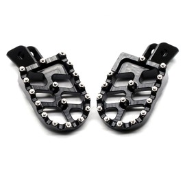 MZS Dirt Bike Foot Pegs, Motocross Footpeg MX Foot Pedal CNC Black Compatible with KLX110 2002-2023 / KLX110L 2010-2023 / KX60 1988-2003