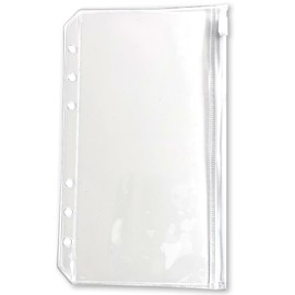 PinezOne [A6 Transparent Refill] A6 6 Hole Transparent Refill with Zipper, Set of 5