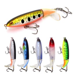 Nuguri Fishing Lures Set 6PCS Plopper Bass Lures with Floating Rotating Tail Artificial Hard Bait Swimbaits Slow Sinking Hard Lure Fishing Tackle Kits