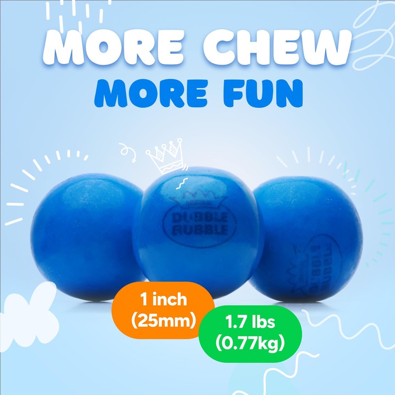 Gumballs for Gumball Machine Refill - 1 Inch Blueberry Flavored