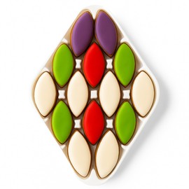 Andy Anand Chocolatier Calissons de Provence - Handcrafted Soft Almond Paste Candy, 5 Assorted Flavors with Candied Melons & Orange, Flown Fresh from France Authentic Divine Taste (28 Pcs, 12.3 Oz)