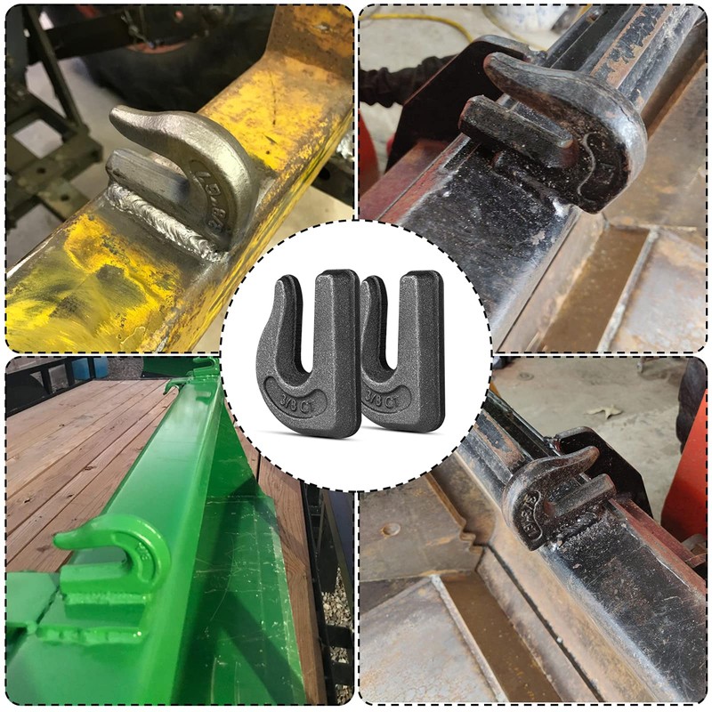 6Pack 3/8'' Weld-On Forged Clevis Grab Chain Hooks, Heavy Duty