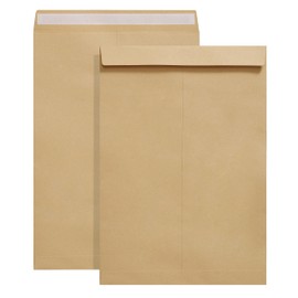 Tanshuqin 9" x 12" Self-Seal Catalog Envelopes Anti Tear Recycled Kraft Envelopes for Invitation Cards, Organizing and Storage, Pictures, Photos, Documents (100 PCS)