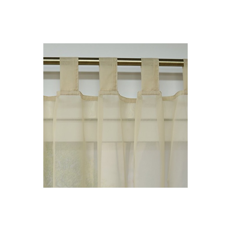 ESLIR Tab-Top Curtains Window Curtain Transparent Voile 1 Piece