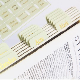 ERENOU-Bible Tabs for Women and Men-Gold Foil Embossed Lettering Bible Tabs,75 Bible Index Book Tabs,Easy to Read and Apply Bible Tabs,Bible Study for Women (Gold-Embossed Dark Green)