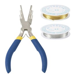 2 Rolls Jewelry Beading Wires 20 Gauge Bendable Copper Wire with 1Pcs Pliers Tarnish Copper Beading Wire