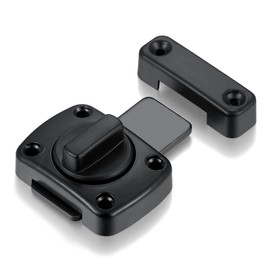 INIRET 2 Packs Rotate Bolt Latch Gate Latches Safety Door Lock,Pet Door Lock, Cabinet Furniture,Windows,Bathroom，Antique Lock Gate Latches Wine Cabinet Closet Door Latches (Black_2 Pack)