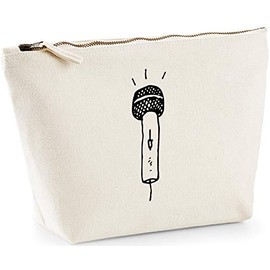 Hippowarehouse Microphone illustration printed make up cosmetic wash bag 18x19x9cm