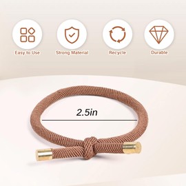 NIIIYTYB 10 PCS Knotted Hair Ties That Look Like Bracelets Twisty Boho Style Ponytail Holders Cute Gold Bracelet Tie for Women Stylish Bungee Elastic Hair Accessories for Everyday Use