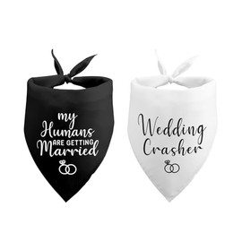My Humans are Getting Married Wedding Crasher Dog Bandana for Wedding Engagement Announcement Photo Prop Pet Accessories for Dog Lovers Owner Gift Pack of 2