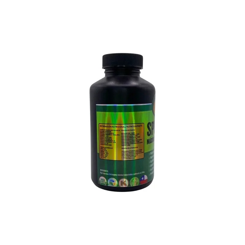 Spirulina Maxima Organica Chilena 300 Tabs 150 Grs.