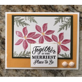 Stampin' Up! Christmas Cards, Set Of 4 Completed Stampin Up, Merriest Moments, Bumblebee