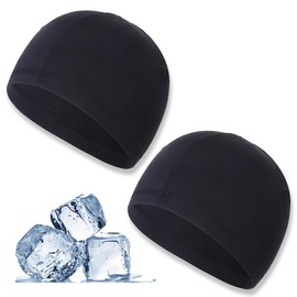 OUDQFCJ Pack of 2 Cooling Cycling Hat Under Helmet, Breathable Ice Silk Hat, Summer Sports Hat, Multifunctional Skull Cap for Men and Women